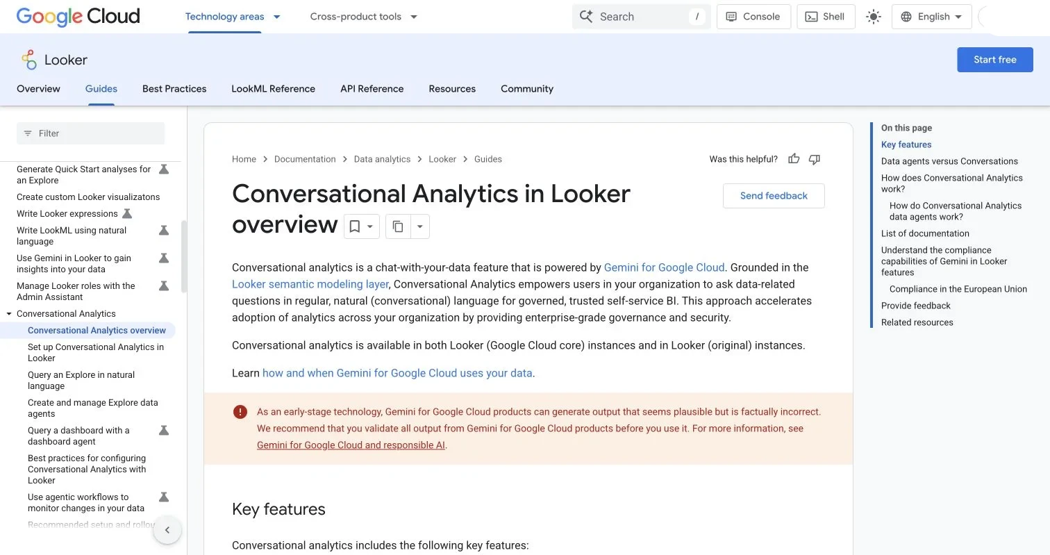 Looker Conversational Analytics overview